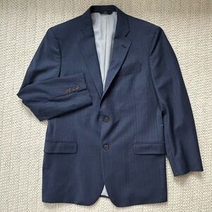 Brooks Brothers 346 Navy Pinstripe Sport Coat Blazer Mens 40R Fitzgerald Stretch
